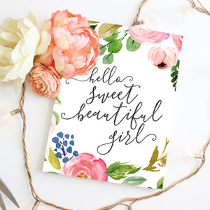 Meadowland Collection - Hello Sweet Beautiful Girl - Instant Download